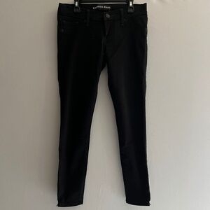Express Stella Low-Rise Ankle Jeans, Black, Zipper Ankle, SIZE 0